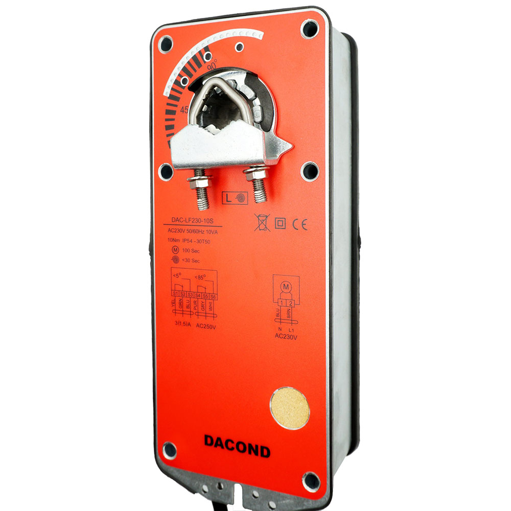 Электропривод DACOND DAC-LF230-15S (15 Н·м, 230 В, с возвратной пружиной)
